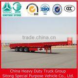 3 Axle Platform Open Sidewall Semi Trailer With Rear Door for Sale thumbnail-1