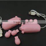 2015 Best Selling Pig Shape USB Hub Creative 3 USB Connect Computer USB Hub thumbnail-4