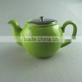 Stocked Green Round Ceramic Tea Pot, Coffee Pot, Tea Set thumbnail-1