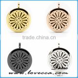 Stainless Steel Material Round Shape Aromatherapy Locket For Essential Oil