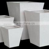 White Poly-Terrazzo Planter, Fiberstone Pots thumbnail-1