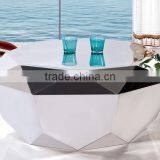 CN8023 Antique Modern Round Silver Mirror Coffee Table With Stools thumbnail-1