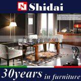 Wooden Dining Table Set, High Gloss Dining Table and Chair, Ebony Veneer Dining Room Furniture thumbnail-3