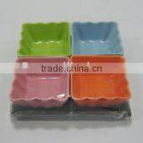 Wave Square Shaped Colorful Ceramic Party Snack Tray thumbnail-1