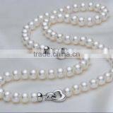 7-8 mm White Button Freshwater Pearl Necklace and Bracelet Sets thumbnail-3