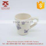 Stockable Glazed Mugs and Butterflies Ceramic Travel Coffee Mug 17oz