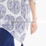 Women's Rayon Print Fabric Tassels Poncho Tops thumbnail-2