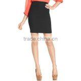 Women Lady Midi Knit Blank Pencil Skirt in Red Color,skirt Manufacture thumbnail-1