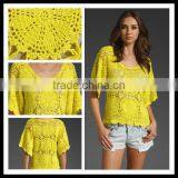 12WO004 Lemon Lace Shortsleeves Casual Woolen. thumbnail-1