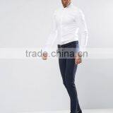 Custom New Design Spread Collar Long Sleeve Mens 98% Cotton 2% Elastane Soft Satin Slim Fit Casual White Business Dress Shirts thumbnail-4