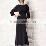 Formal Long Sleeve Beaded A-line Full Length Round Neck Mother Dress Muslim Bridal Gown thumbnail-1