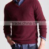 High Quality Men's V-neck Cashmere Sweater (BKNM13) thumbnail-1