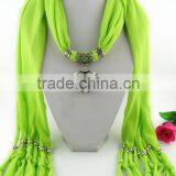 Factory Supplier Cheap Zinc Alloy Pendants Jewelry Scarves Pure Handmade Long Polyester Scarves Women Infinity Wrap Scarves thumbnail-4