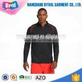 Sports Apparel 1/4 Zipper 100%polyester Long Sleeve Dry Fit Shirts Half Zip Shirts Quick Dry Gym Wear thumbnail-4