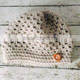 Wood Button Pony Tail Holder Crochet Hat thumbnail-4