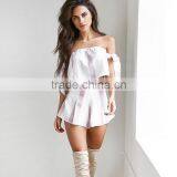 Zm50289b New Style Europe Lady Clothing off Shoulder Stripe Casual Women Two Piece Suit thumbnail-3