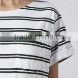 Cheap Double Stripe Short Sleeves Maternity T-shirt Wear With Front Pocket thumbnail-4