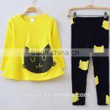 Children's Clothing Sets ,New Spring Autumn Kids Girl Clothes Set Cat T Shirt And Color Leggings Children Clothing Sets thumbnail-2