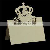 Paper Wedding Party Name Place Cards Crown Hollow Beige thumbnail-1