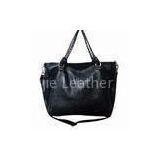 Black Genuine Cow Leather Handbag , Lady Stylish Leather Handbags