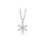 Elegant Snowflakes Sterling Silver Crystal Drop Pendant for Bridesmaid
