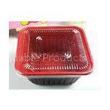 Square Take Away Plastic Food Trays Black For Restaurant 800ml thumbnail-1