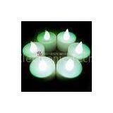 HIPS Green Color Flameless LED Flickering Candle , Battery Operated Tealight Candles