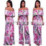 Red Flower Printed Bell Bottomed Trousers Pants /wemyi Flare Pants and Top Set