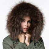 Best Selling Real Raccoon Fur Collar Fur Jacket for Winter