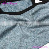 Wholesale Women Plain Seamless Blue Mesh Irregular Sport Sexy Yoga Bra thumbnail-3