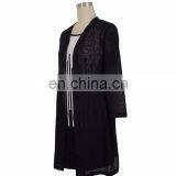 Stripe Jacquard Mesh See-Throught Old Women Long Cardigan Guangzhou Factory thumbnail-3