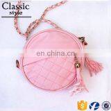 CR Fast Delivery Styling Elegant Round Shape Tassels Zipper With Long Chain Women Purse Red Crossbody Shoulder Bag thumbnail-5