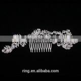Wedding Accessory Customized Alloy Rhinestone Crystal Ornament Leaf Shape Bridal Hair Comb