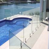 swimming pool frameless glass railing with stainless steel spigot