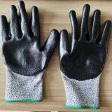 Anti Cut Level 5 13G HPPE Liner Nitrile Smooth Coated Cut Resistant Gloves With CE EN388 4544 thumbnail-5