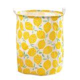 household living room lemon laundry basket round recycled storage basket canvas cotton fabric storage basket