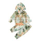 Baby Kids Fall Toddler Outfit Velvet Tracksuit Tie Dye Hoodie Set thumbnail-6