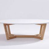 Reed White Round Wood Coffee Table thumbnail-2