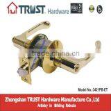 3421PB-ET:TRUST ANSI Grade 3 Cylindrical Entrance Lever Lock With Brass Cylinder