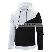 Wholesale Custom Men's Hooded Sweater Casual and Comfortable Loose Long Sleeve Splicing Personality Movement Sweater thumbnail-1