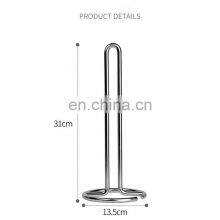 Fashion Style Plated Surface Metal Wire Paper Top Quality Tissue Paper Holder for Kitchen Strengthen Pillars Kitchen Roll Holder thumbnail-2