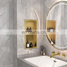 Stainless Steel Single and Double Black Gold White Brushed Nickel Bathroom wall metal recess shower niche shelf
