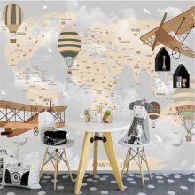 Custom 3D Modern Fresh Cartoon Sports World Map Background Mural Wallpaper for Kids Room Custom Children School Decor Wall Paper Drop Ship thumbnail-3