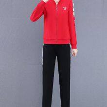 Sports Suit Women's Spring And Autumn Women's Casual Suit Stand-Up Collar Sweater Women's Running Two-Piece Set thumbnail-4