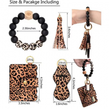 Women Silicone Key Ring Bracelet Keychain Wristlet Beaded Bangle Chains Key Chains thumbnail-4