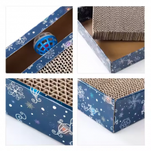 Meow Love Fun Cat Corrugated Cardboard With Ball Toy Cat Scraper Can Be Customized With Patterns That Do Not Drop Scraps Comfortably thumbnail-5