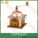 Manual Coffee Hand Grinder Home Coffee Bean Grinder Mill w/ Brush Classic Wood