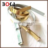 // fashion gold plated belt for women dress // gold pu leather belt with invisible buckle //