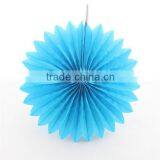 Decorative Flower Blue Paper Fan thumbnail-1