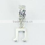 Antiqued Ornate Sterling Silver Bead Music Note Charm thumbnail-1